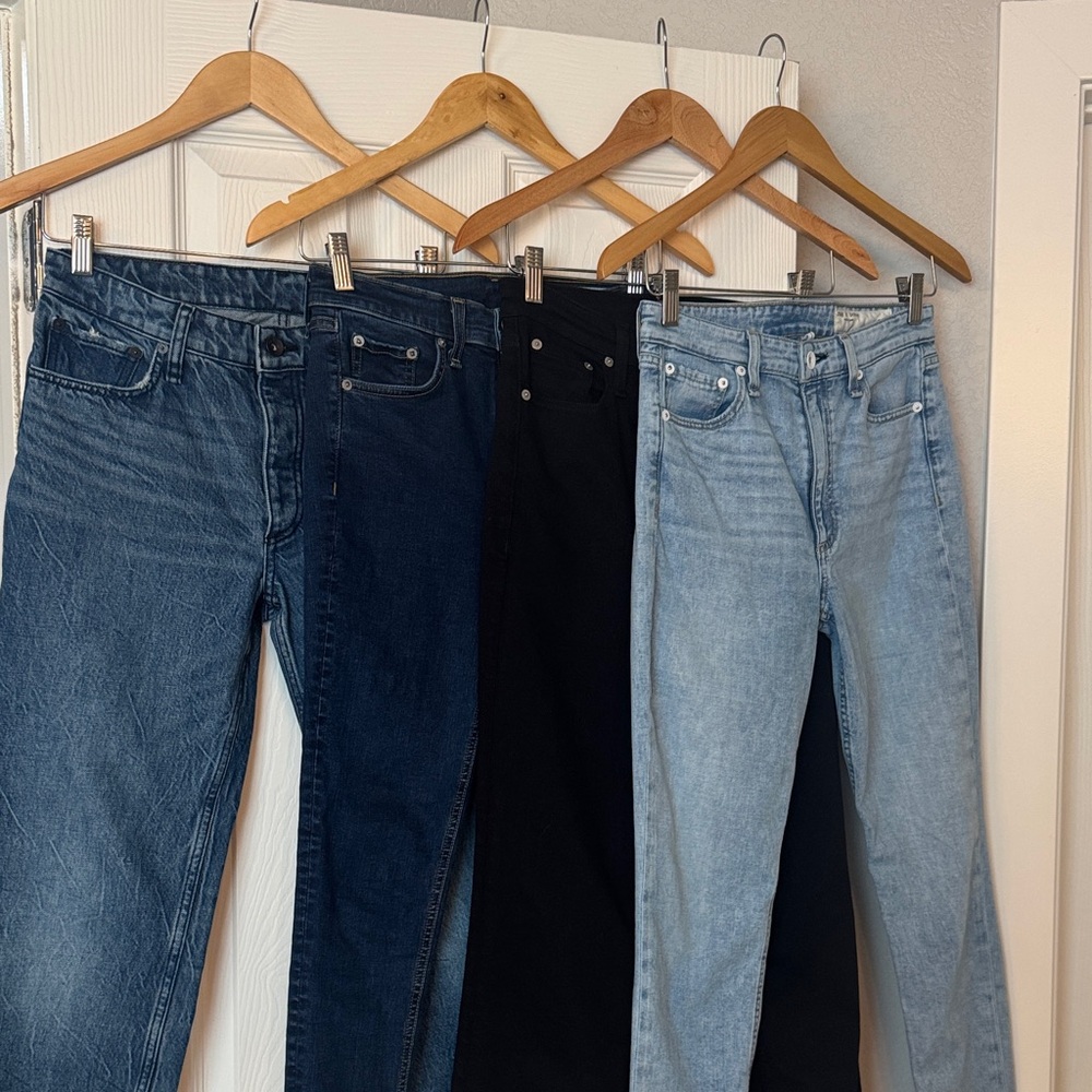 rag & bone Women's Jeans bundle of 4- Dark Blue, Black, Light Blue